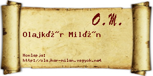 Olajkár Milán névjegykártya